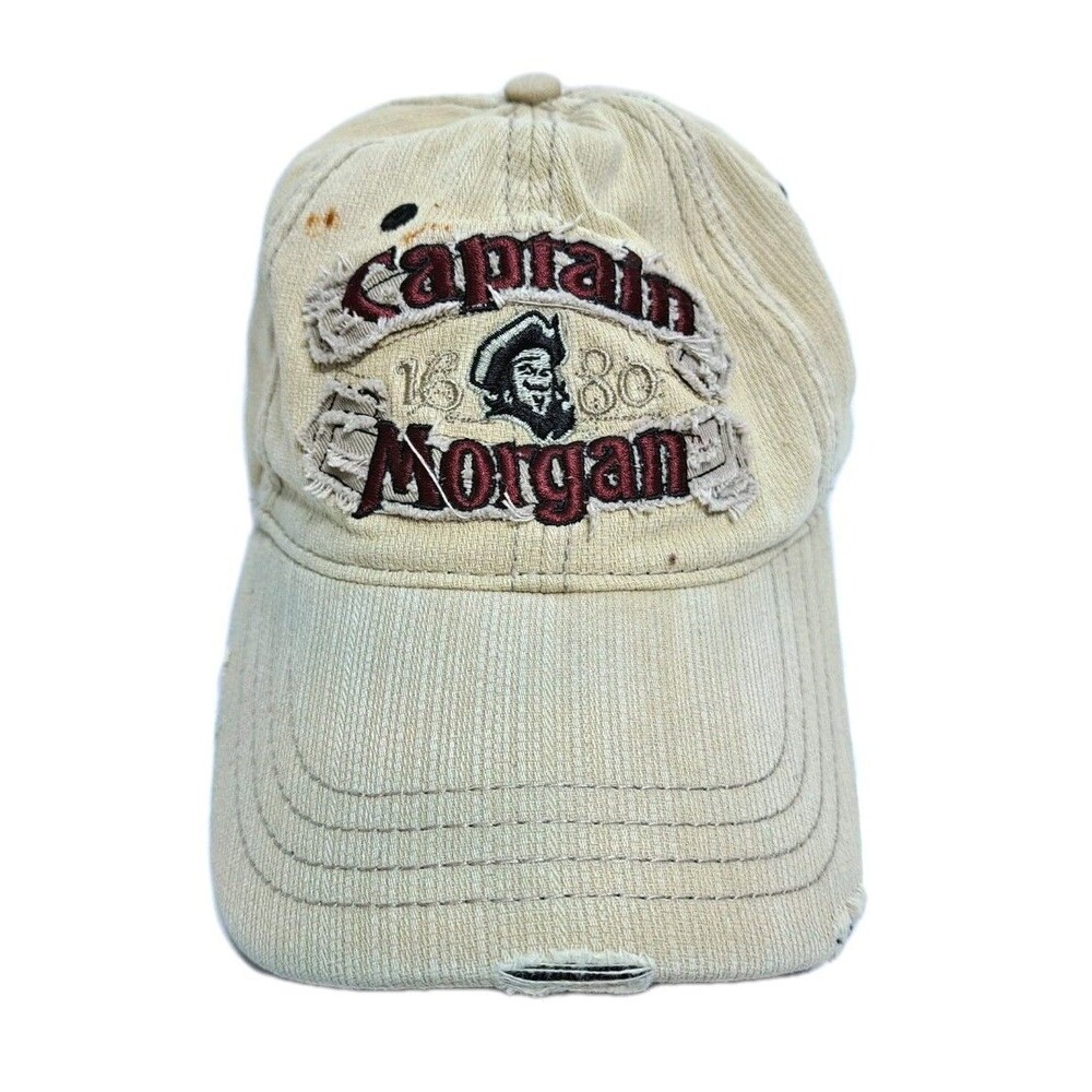 Captain Morgan Spiced Rum Pirate Strapback Hat Cap Vintage Distressed Dad